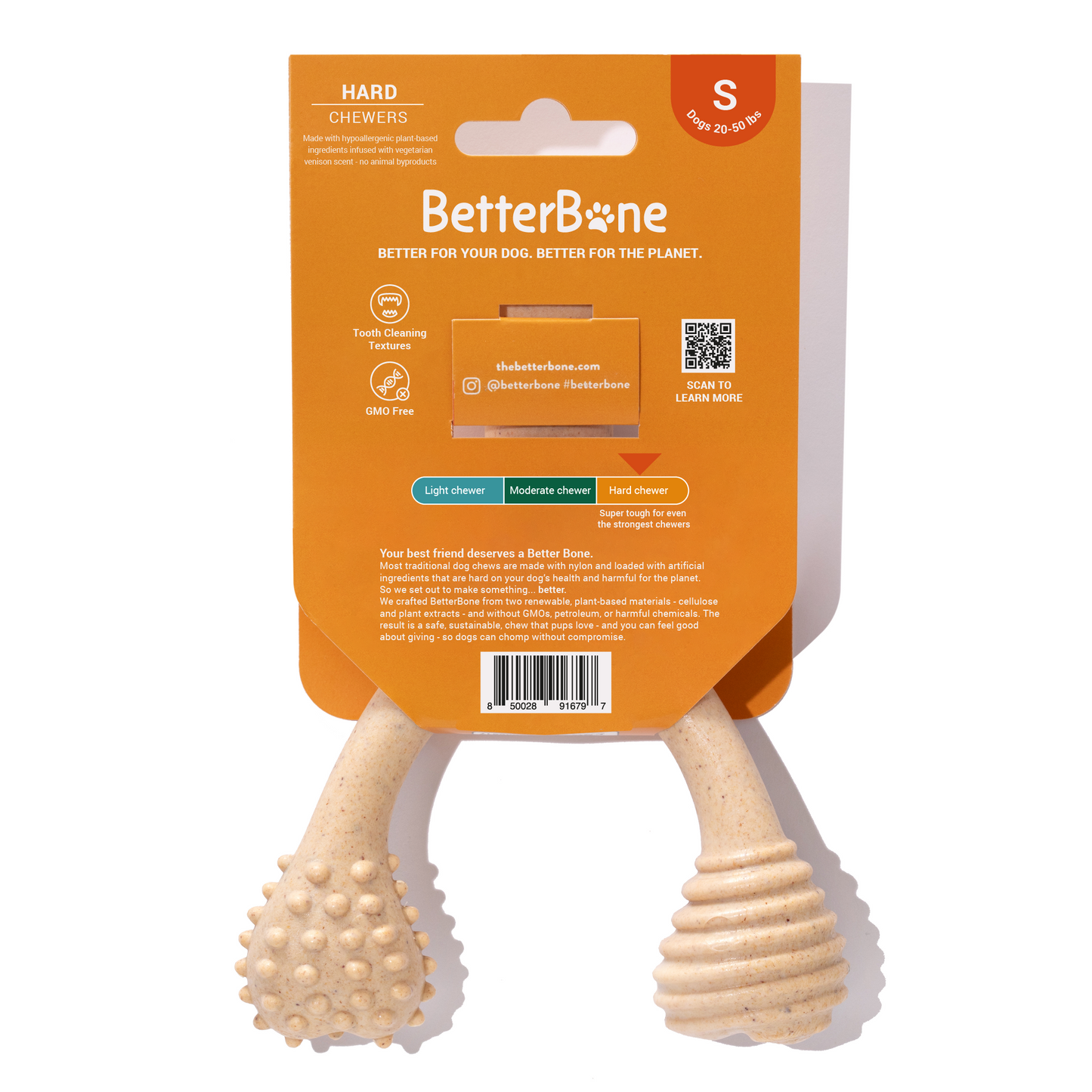 BetterBone MEDIUM Durability CHEW TOY: Perfect Chew for Everyday Chewers | Natural Ingredients, Eco-Friendly, Non-Toxic