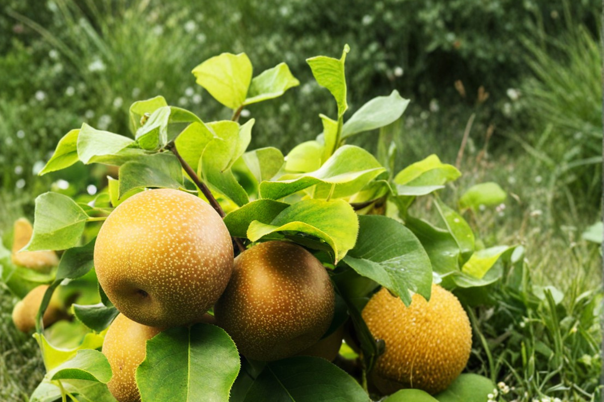 Chojuro Asian Pear Tree 8-9 ft Live Fruit Tree for Backyard Orchard, Pyrus pyrifolia, Easy Grow, Full Sun, Crisp Pears