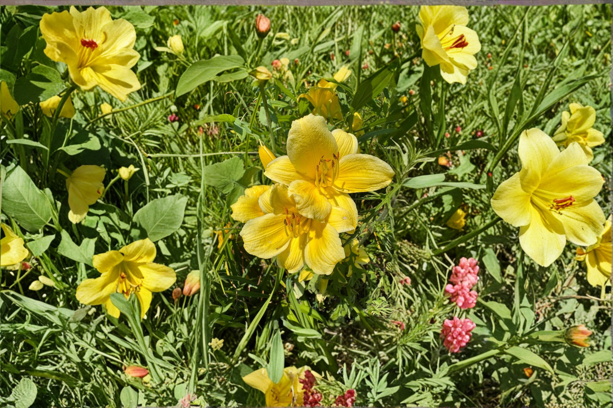 Daylily Bare Root Plants – Pink Purple ‘Raindrop’ Hemerocallis Perennial for Summer Garden Flowers