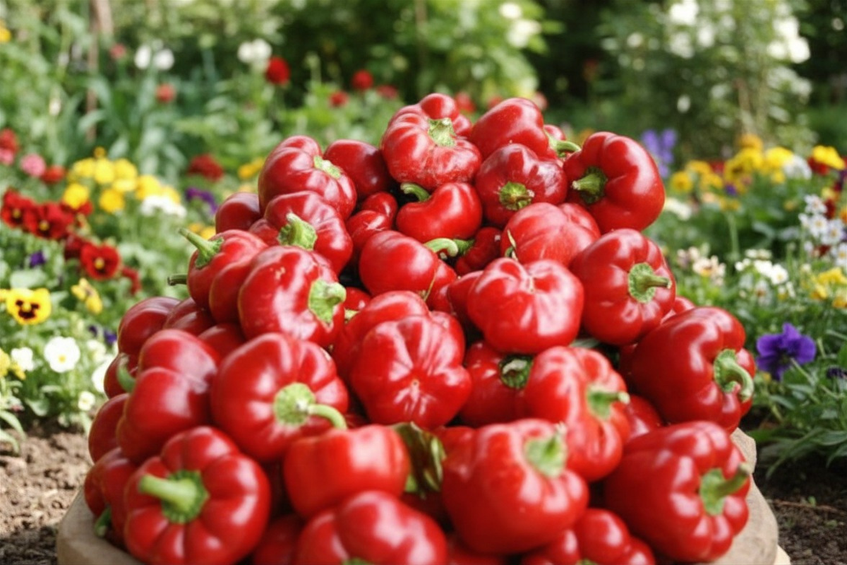 Pimento Sweet Pepper Live Plant, Hybrid Red Fruit, Vegetable Garden, Container & Raised Bed, Capsicum annuum