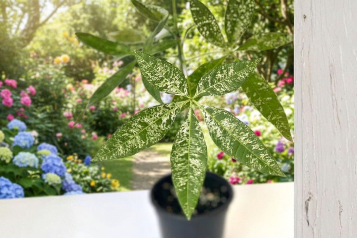 Variegated Money Tree Live Plant, 4-Inch Pot, Pachira glabra 'Variegata', Indoor Tropical Houseplant, Rare Foliage Gift