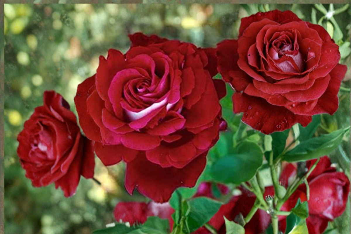 Scarlet Red and White Rose Seeds – Ornamental Bush Flowering Shrub, Rosa spp. for Outdoor Garden Landscaping