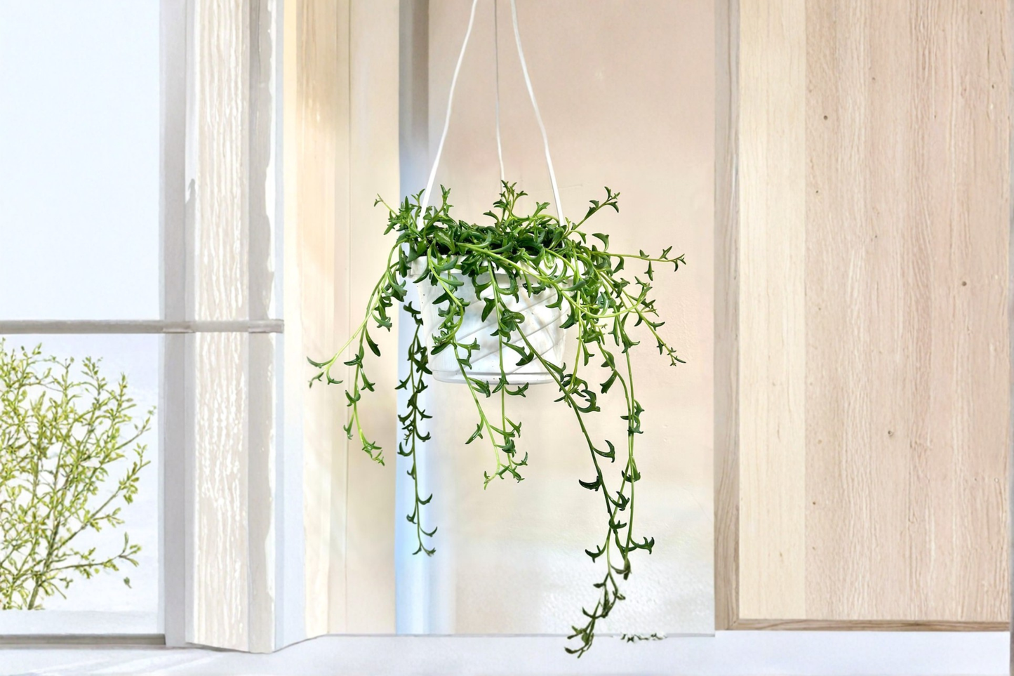 String of Dolphins Succulent Plant - Trailing Indoor Houseplant in 6-Inch Hanging Basket, Curio × peregrinus