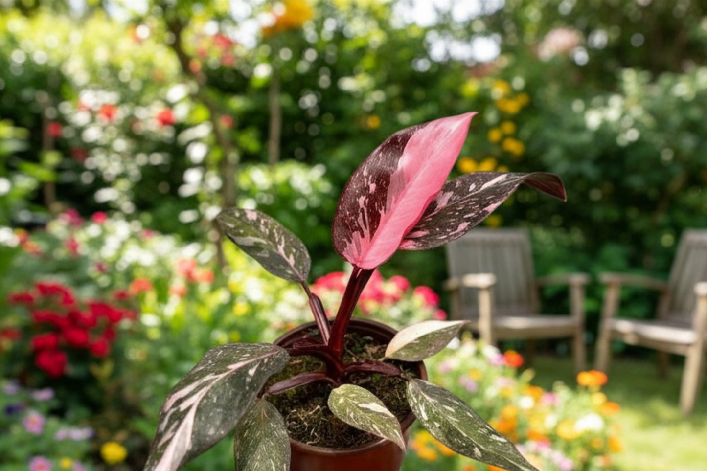 Philodendron Pink Princess Black Cherry Marble Live Plant, 2-Inch Pot, Variegated Rare Houseplant, Indoor Tropical Plant, Collector Gift