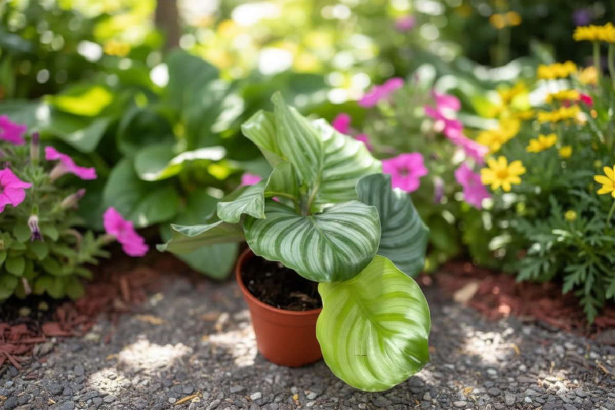 Calathea Orbifolia Live Plant in 3-Inch Pot, Silver Striped Tropical Houseplant for Indoor Decor & Gift