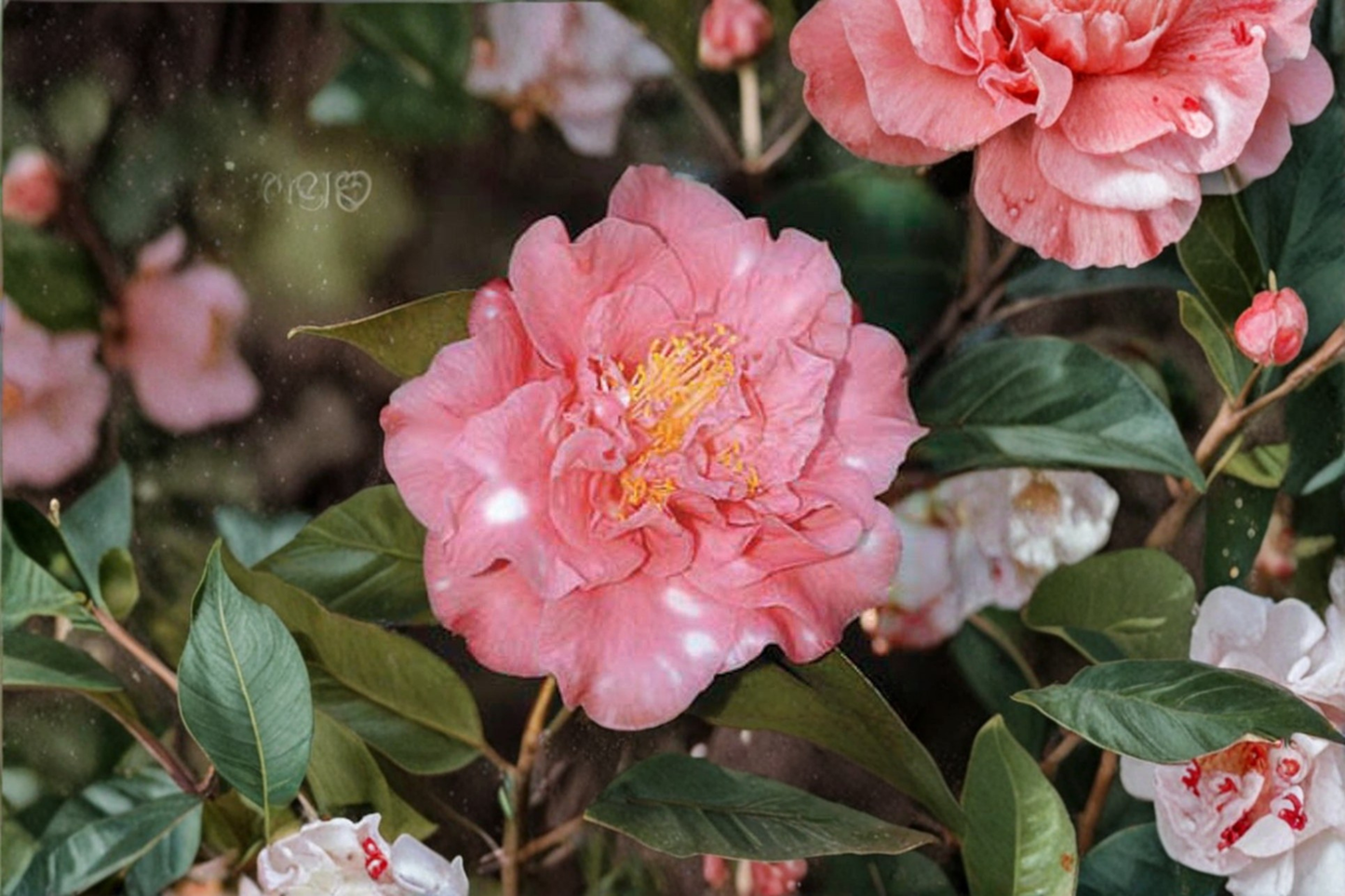 Betty Sheffield Camellia Live Plant – 1 Gallon Pink White Variegated Flowers, Evergreen Shrub for Shade Gardens, Camellia japonica