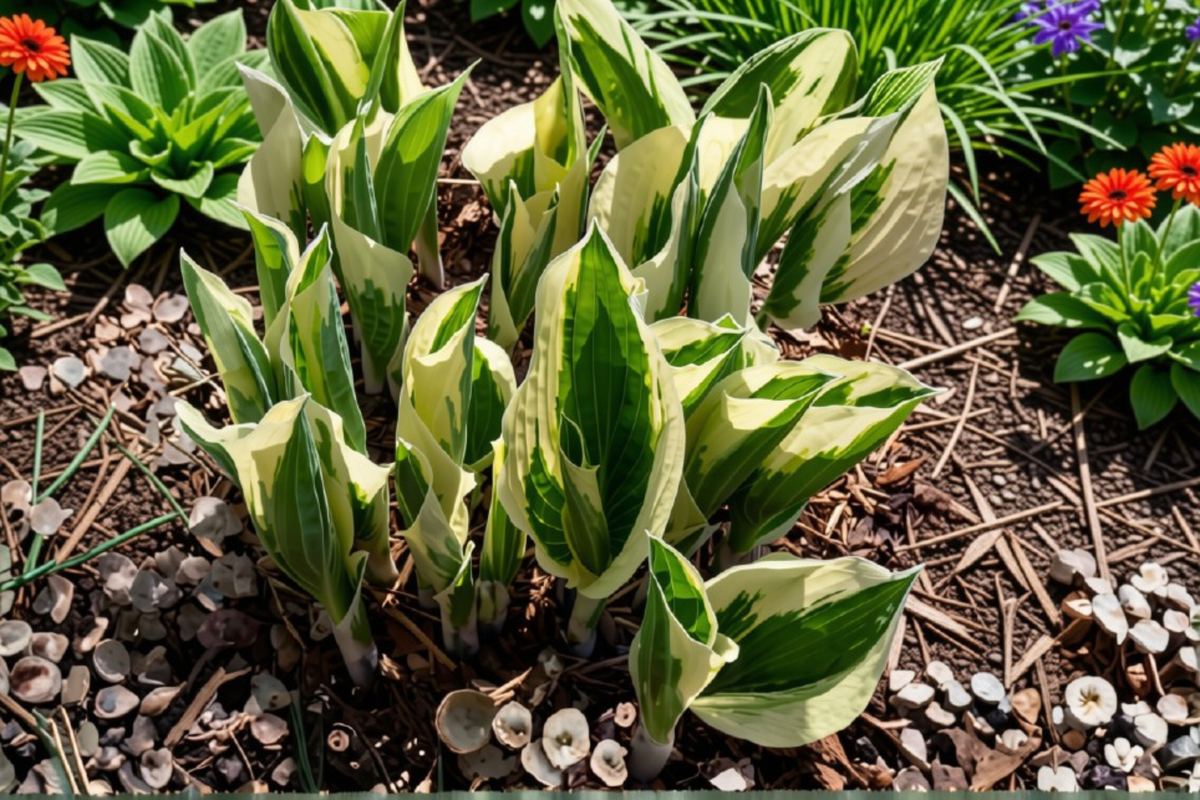 Hosta 'Voices in the Wind' Live Plants – 3 Rooted Starters in 1 Qt Pots, Variegated Shade Perennial Foliage Plant