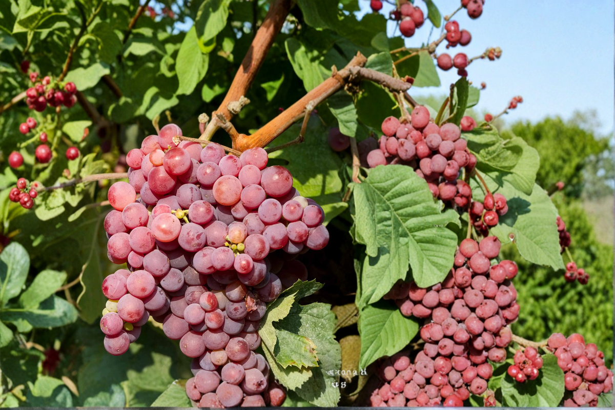 Red Flame Seedless Grape Vine Live Plant, Climbing Vine for Garden Trellis, Backyard Vineyard, Red Grapes, Vitis spp.
