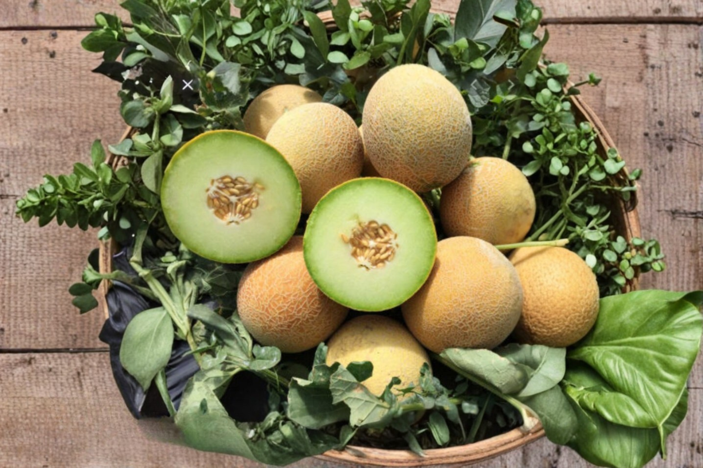 Mini Green Machine Melon Seeds – Compact Cucumis melo Fruit Vine for Containers & Outdoor Gardens