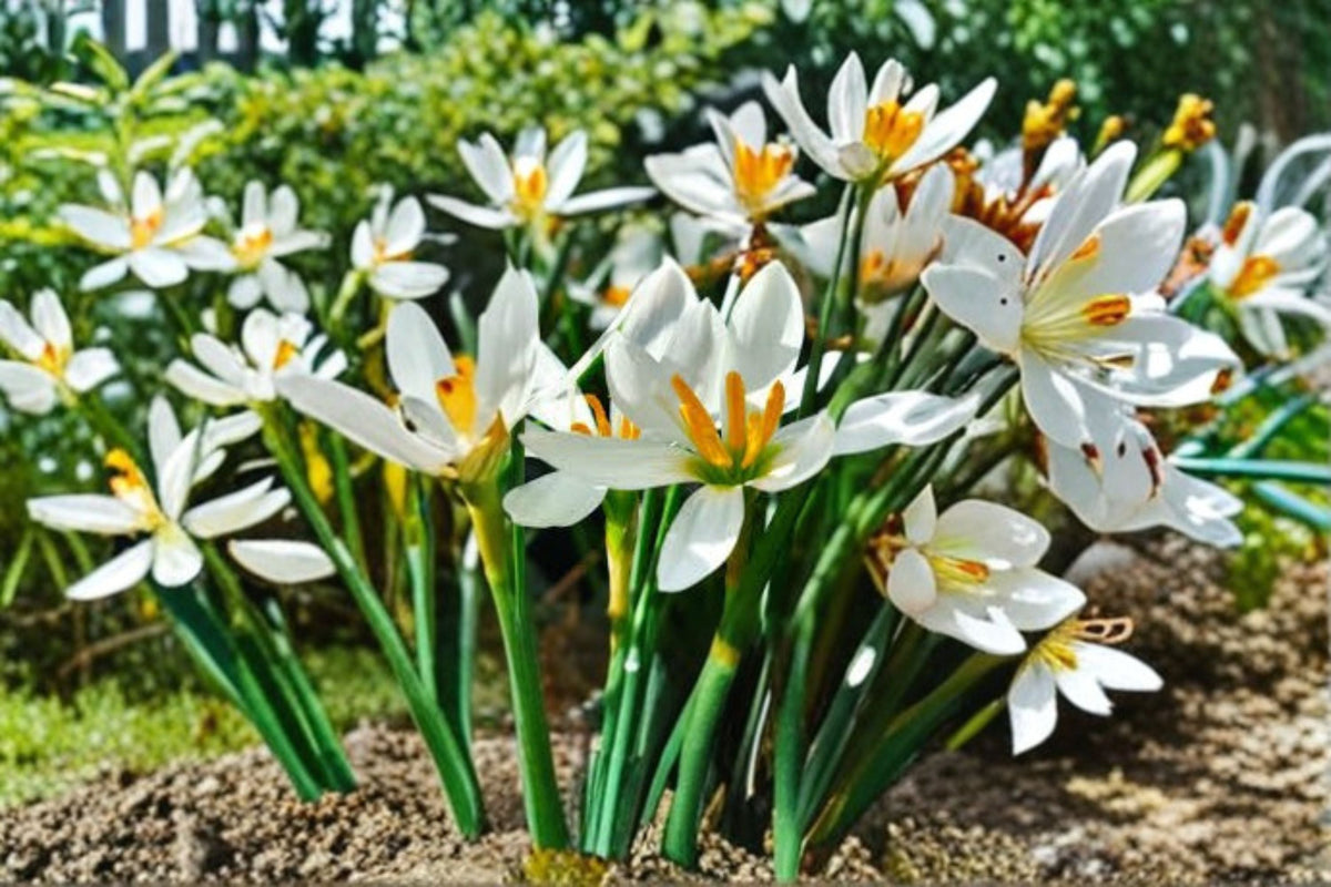 White Rain Lily 5 Bulbs – Zephyranthes candida Ornamental Bulbs