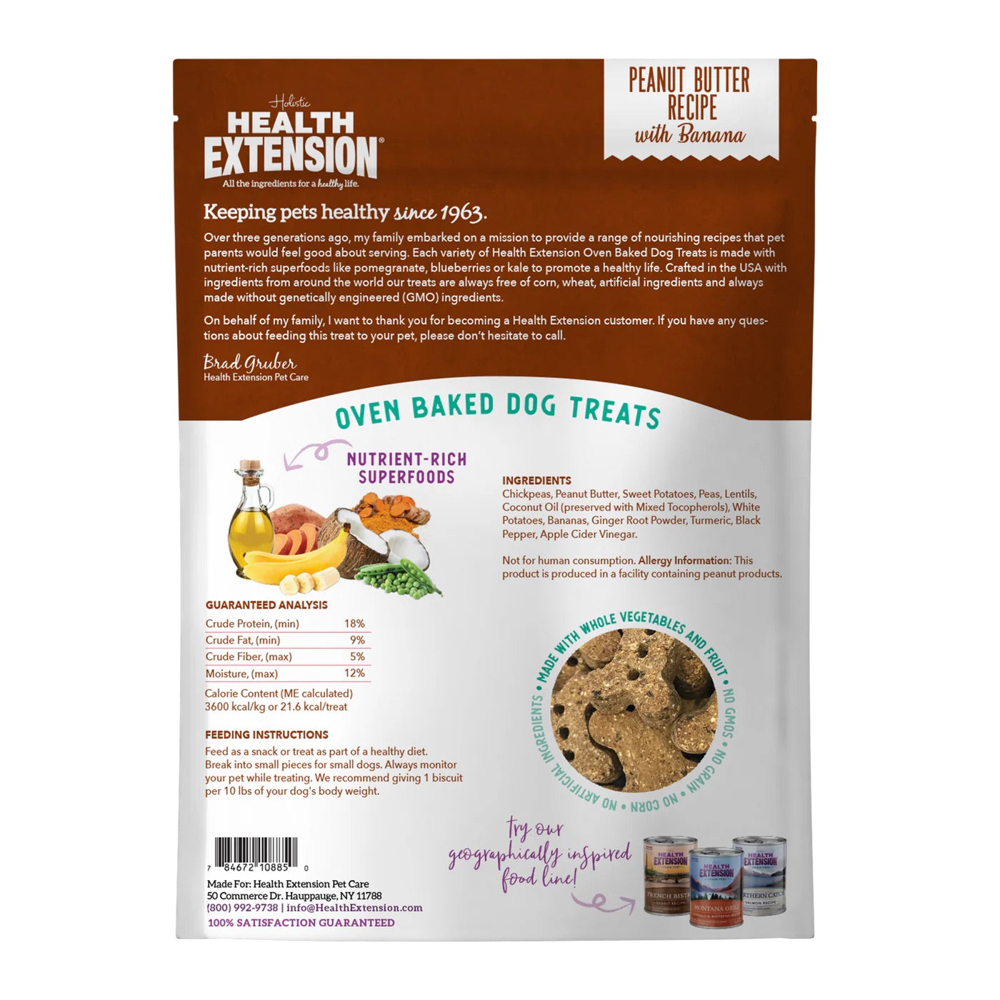 Health Extension Grain Free Peanut Butter & Banana Dog Treat (6oz)