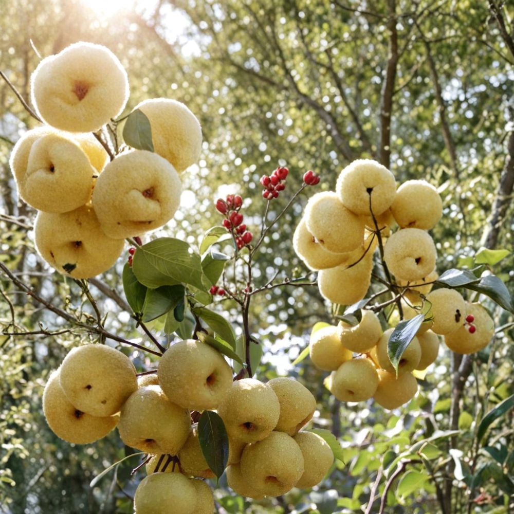 Dangshan Su Li Asian Pear Tree – Pyrus pyrifolia Bare Root | 32 Inches Tall | Grafted on Betulifolia Rootstock