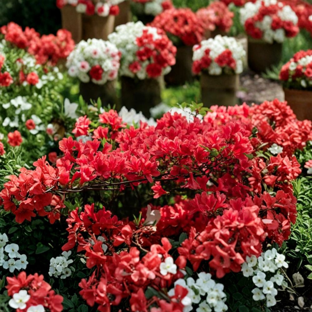 Azalea ‘Girard’s Hot Shot’ Live Evergreen Azalea | Red Orange Blooming Shrub | Compact Cold Hardy Plant