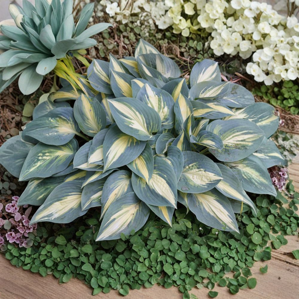 Hosta ‘High Society’ Bare Root – Small Blue & Gold Shade Perennial 3 Pack
