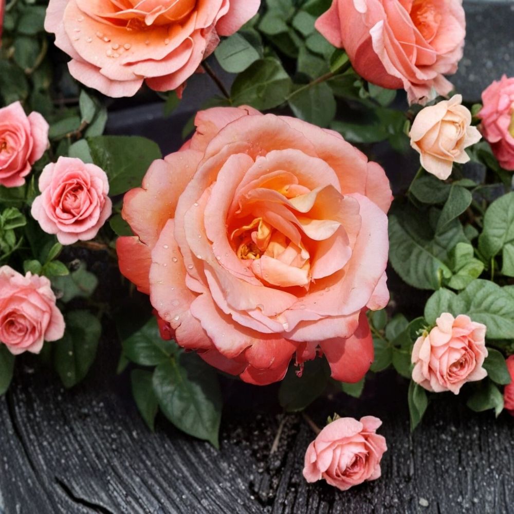 Voodoo Rose – Rosa Hybrid Tea Live Plant | 1 Gallon | Orange Yellow Fragrant Blooms