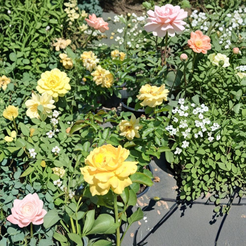 Julia Child Rose Butter Gold Live Bush Plant | 1 Gallon Floribunda Rose | 2006 AARS Winner