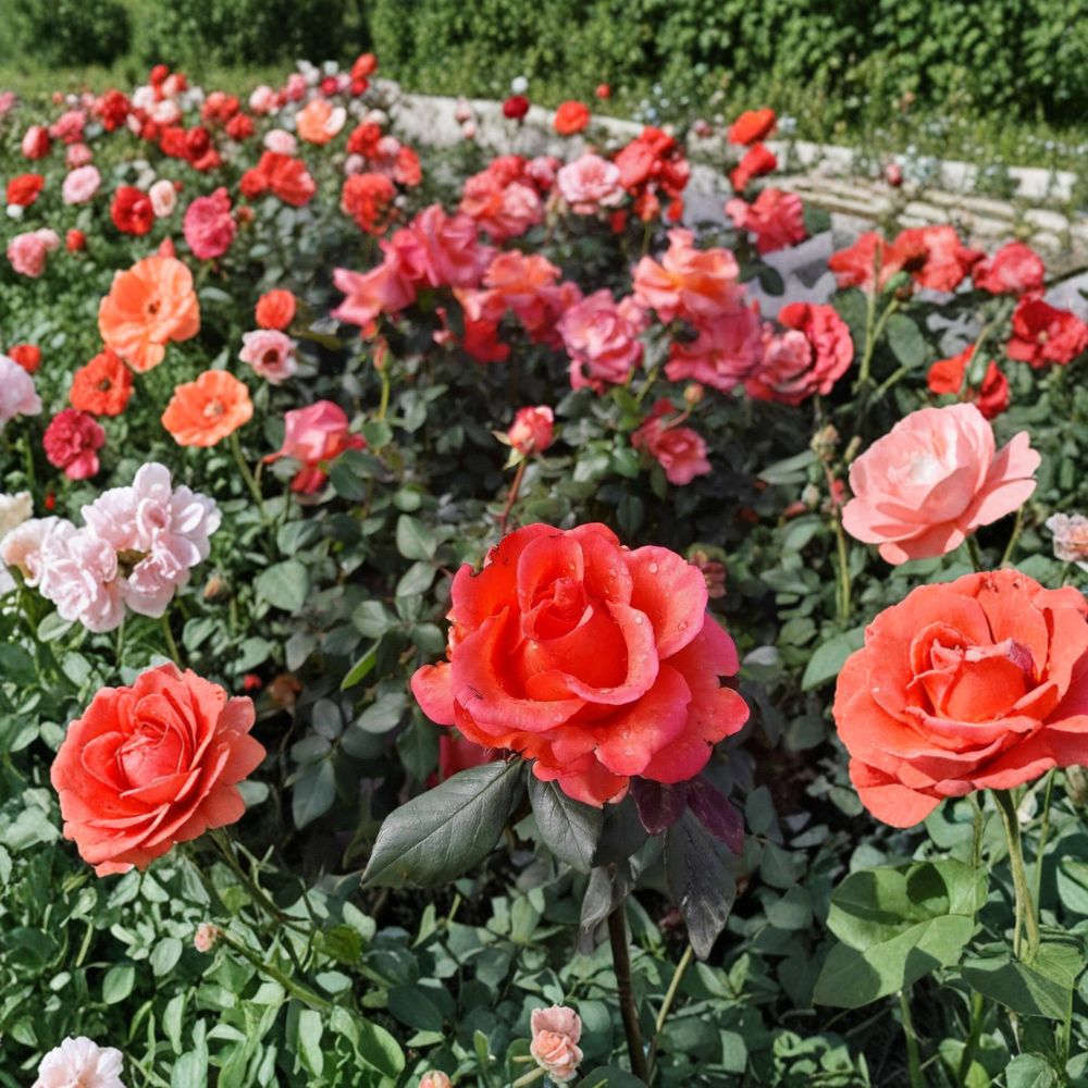 Ring of Fire Hybrid Tea Rose – 1 Gallon Live Rose Bush with Red Orange Yellow Blooms