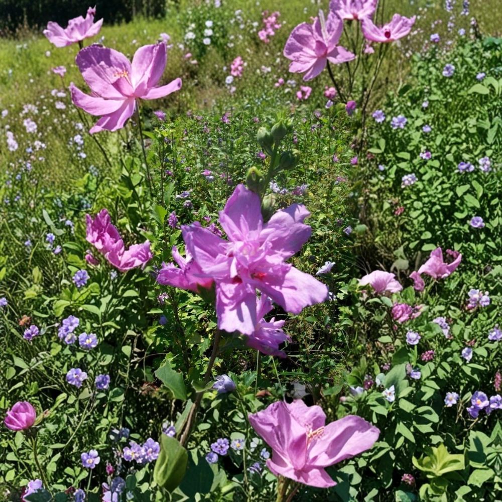 Double Flower Purple Althea Rose of Sharon – Hibiscus syriacus Live 1 Gallon Plant