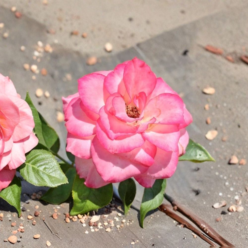 Nichole Everblooming Floribunda Rose – Live 3 Gallon Rose Bush with White Pink Blooms