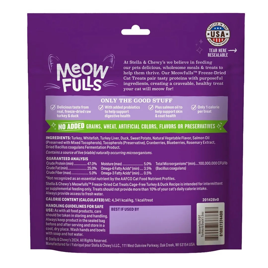 Stella & Chewy's Freeze Dried Turkey & Duck Cat Treat (1.5oz)