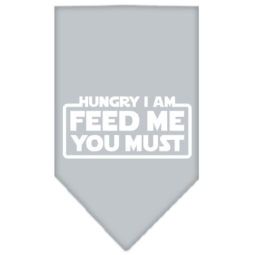 Pet and Dog Bandana Screen Printed, "Hungry I Am, Feed Me You Must"