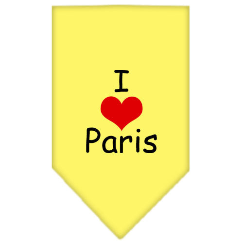 Pet and Dog Bandana Screen Printed, "I Love Paris"