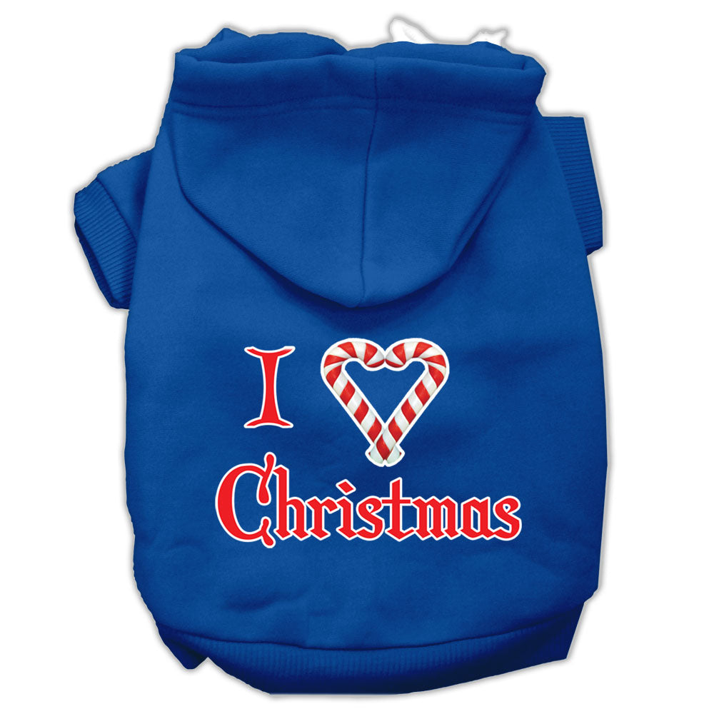 Christmas Pet Hoodie Screen Printed, "I Heart Christmas"
