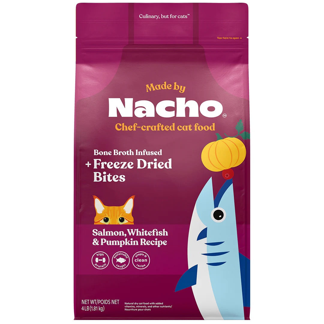 Made By Nacho Salmon/White Fish/ Pumpkin Cat Food (4lb)