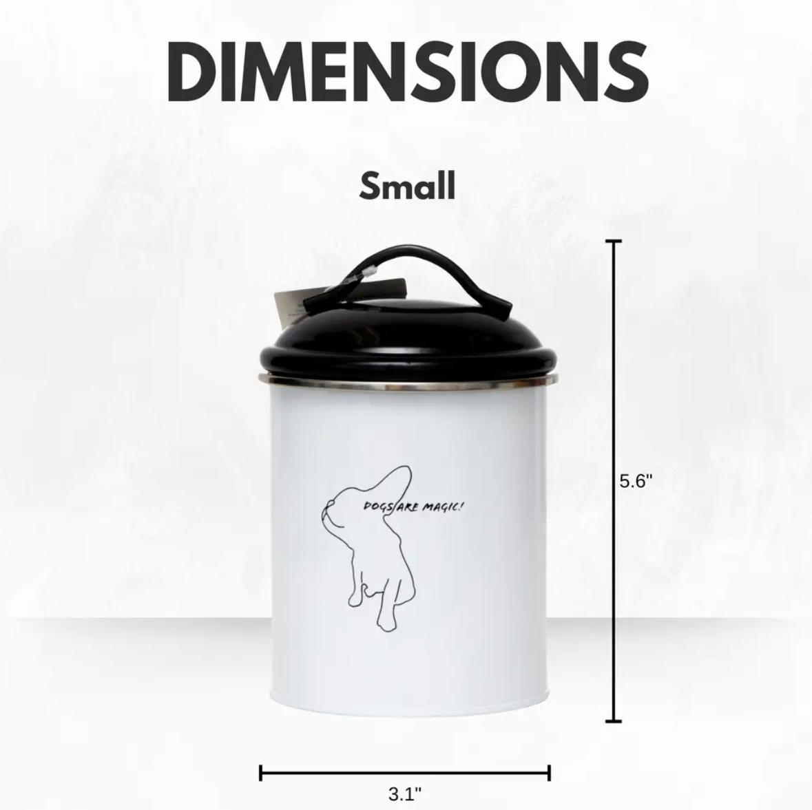 Country Living Set Of 3 Pet Treat Storage Canisters Black White