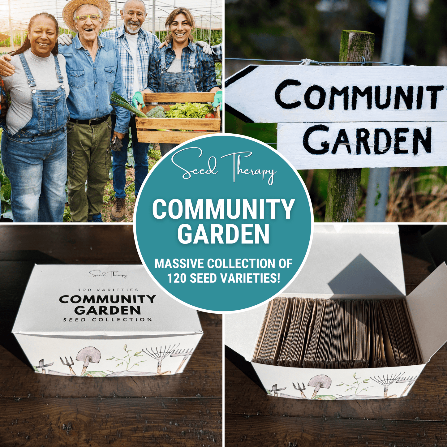 Community Garden Seed Vault – 120 Heirloom Vegetable, Fruit & Herb Seeds Collection for Sustainable Gardening