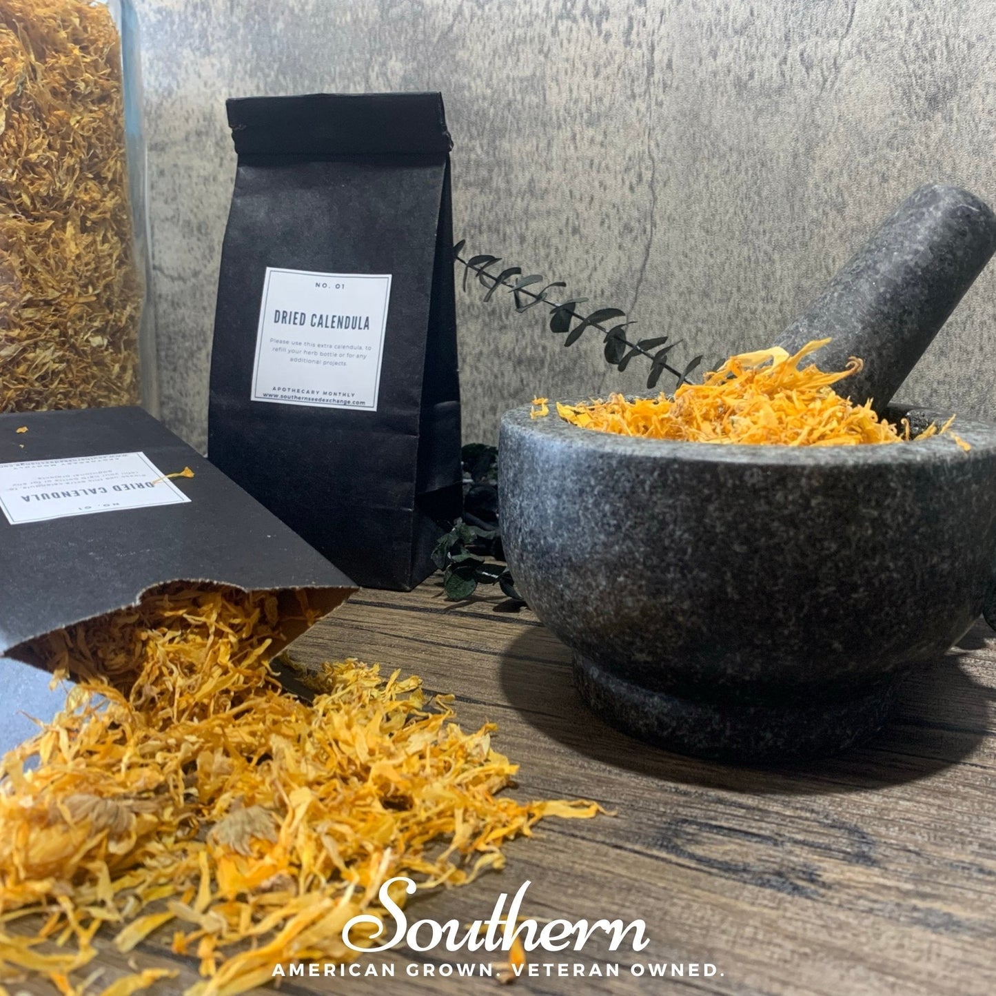 Dried Calendula Petals – 2 Cups, Calendula officinalis, Herbal Tea & Skincare Ingredient