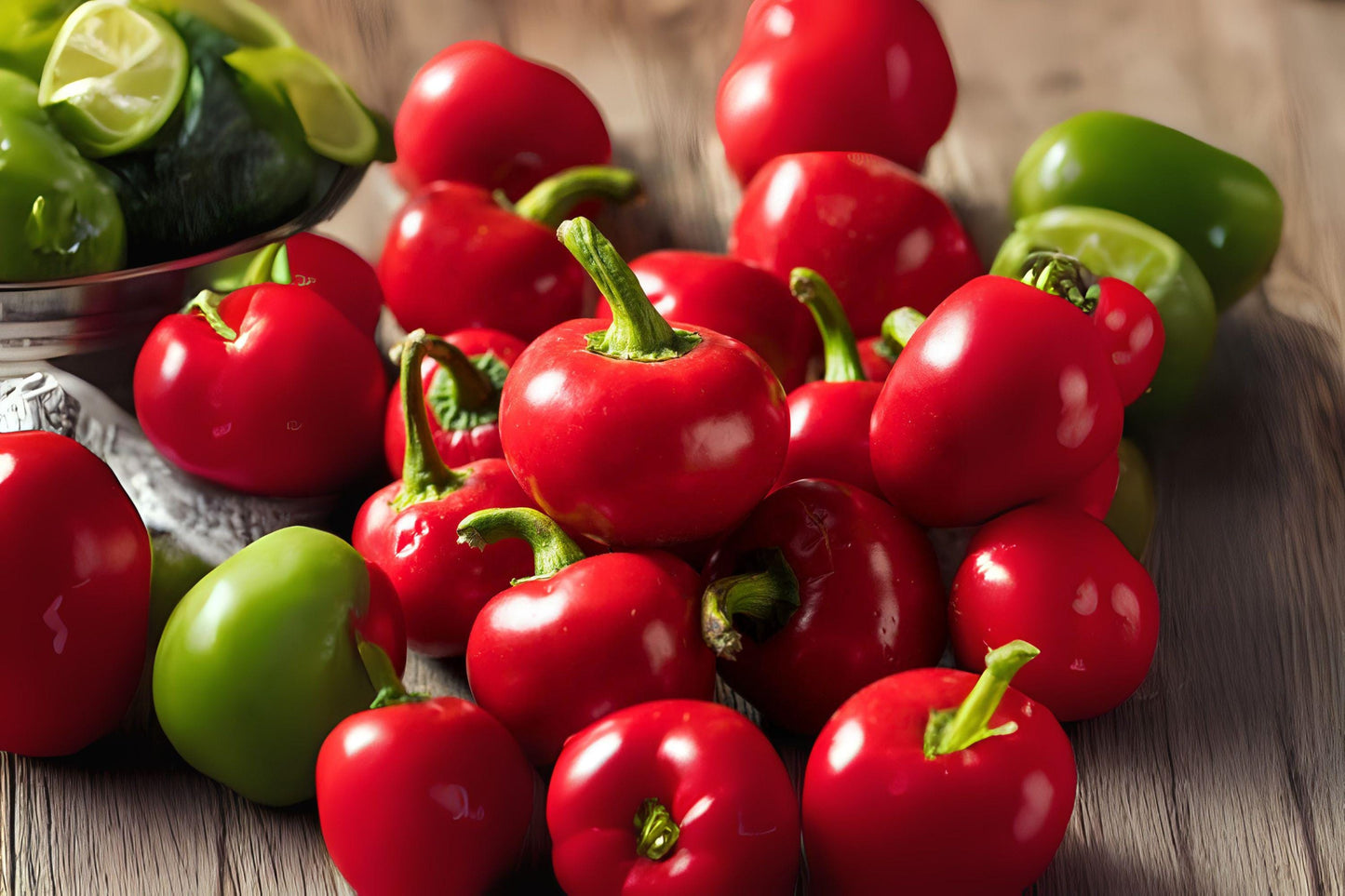 Large Cherry Hot Pepper Seeds – Heirloom Capsicum annuum for Pickling, Stuffing & Cooking, Round 1.5-2" Fruit, Full Sun, 30 Seeds