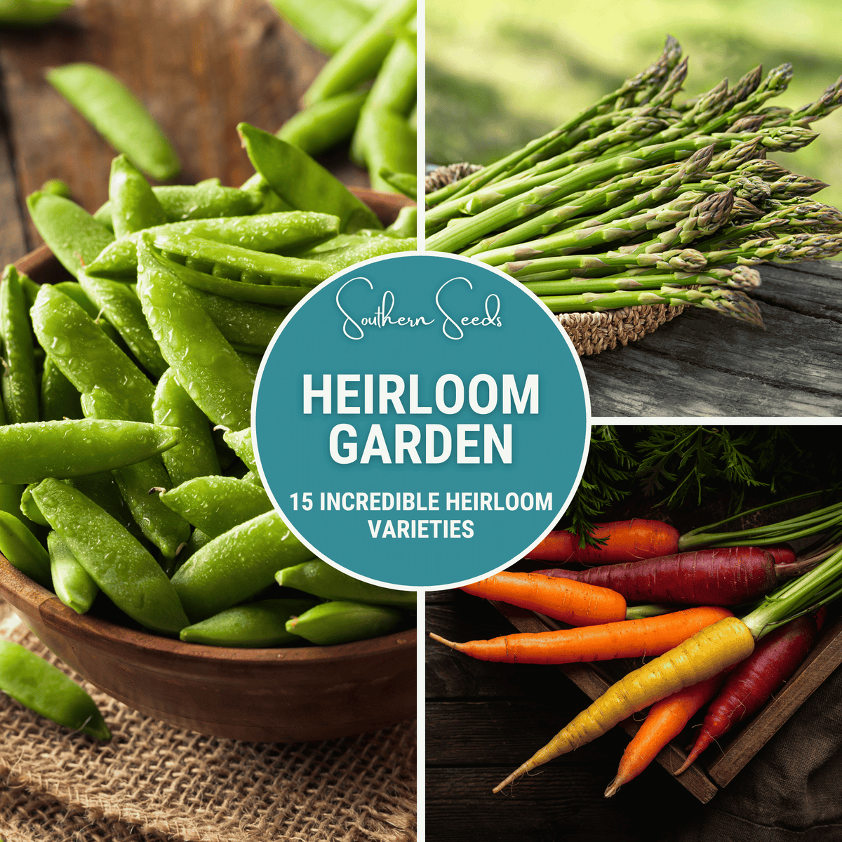 Heirloom Vegetable Seed Collection – 15 Varieties Non-GMO, Heirloom, Garden Seeds for Vegetables, Organic, American-Grown