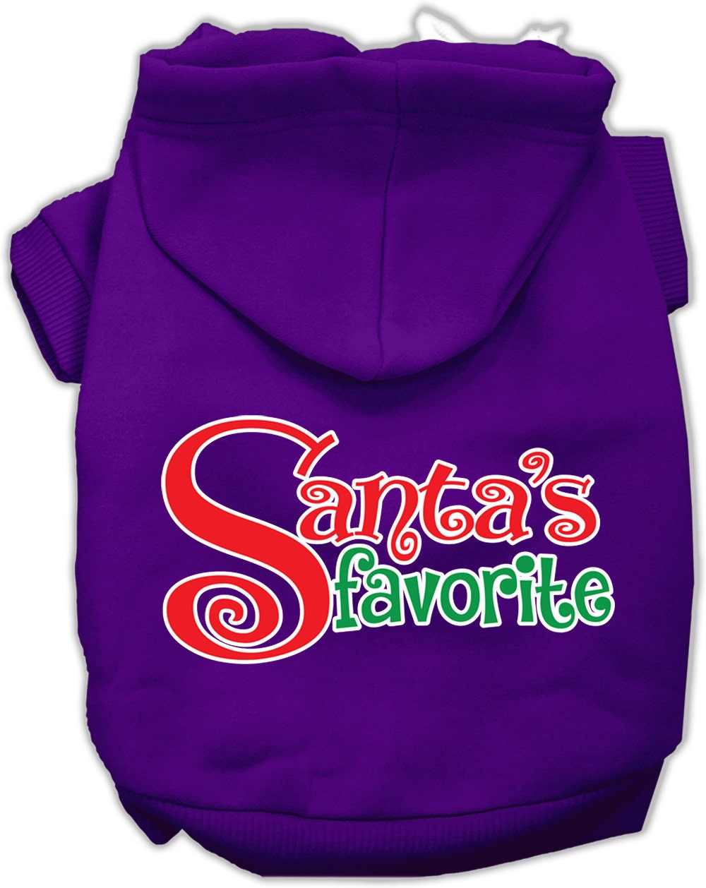 Christmas Pet Hoodie Screen Printed, "Santa's Favorite"