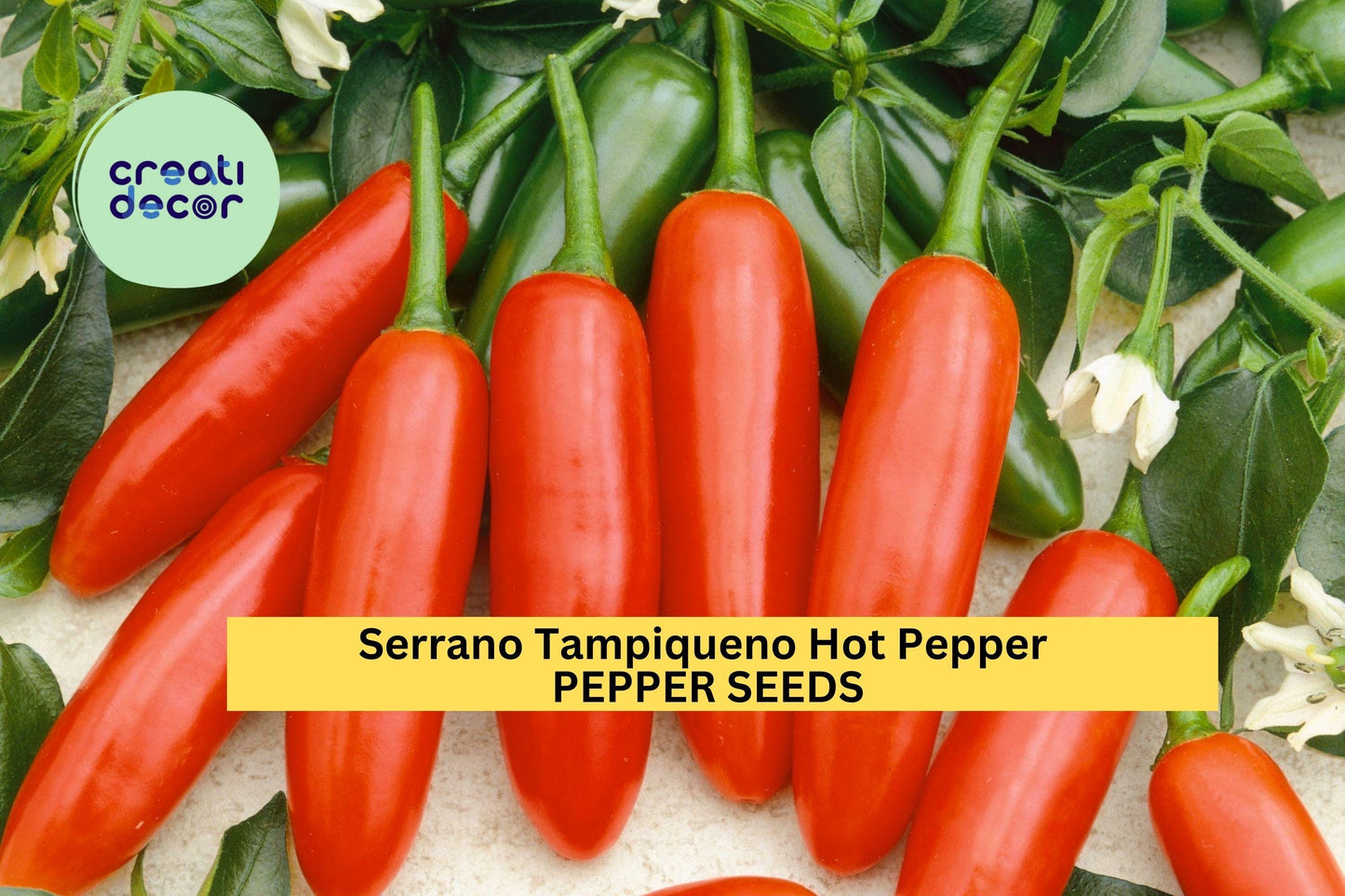 3pcs Serrano Tampiqueno Hot Pepper Seeds – Heirloom Capsicum annuum for Salsa, Pickling & Cooking – Spicy, High-Yield Garden Seeds
