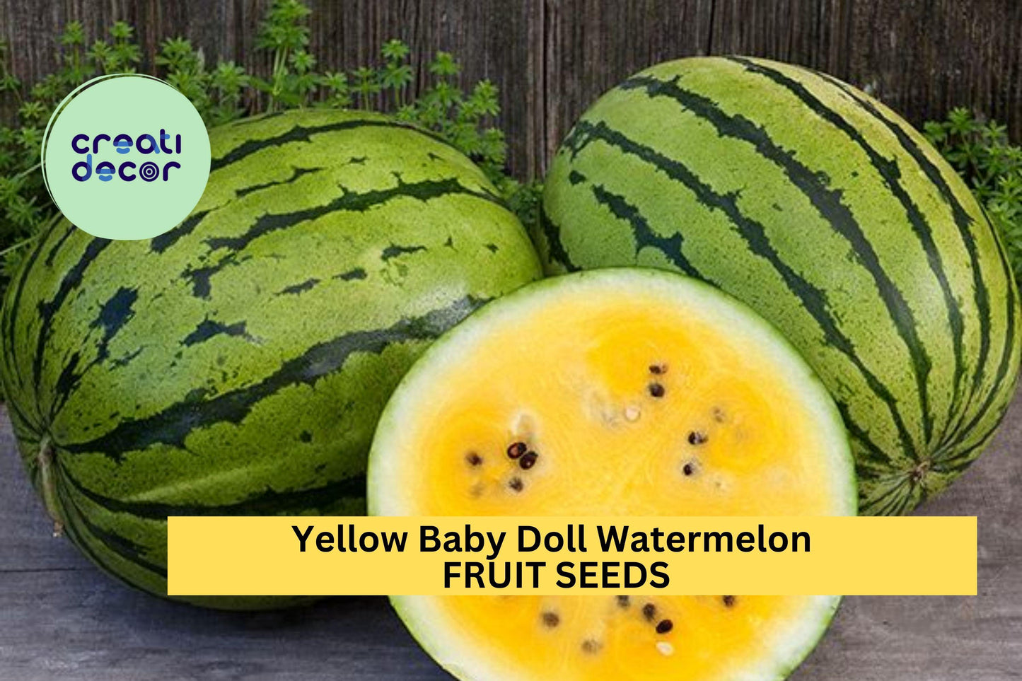 Yellow Baby Doll Watermelon Seeds – 50+ Pack, Sweet Golden Flesh, Compact Early Harvest Citrullus lanatus for Garden Planting