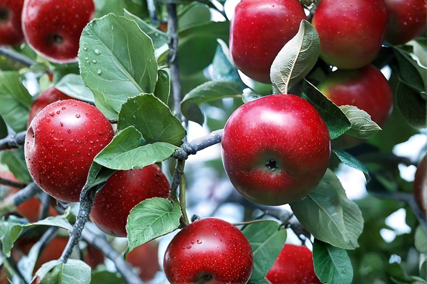 Red Delicious Apple Tree Live Plant - 2ft Bare Root Malus domestica Fruit Tree for Garden & Orchard