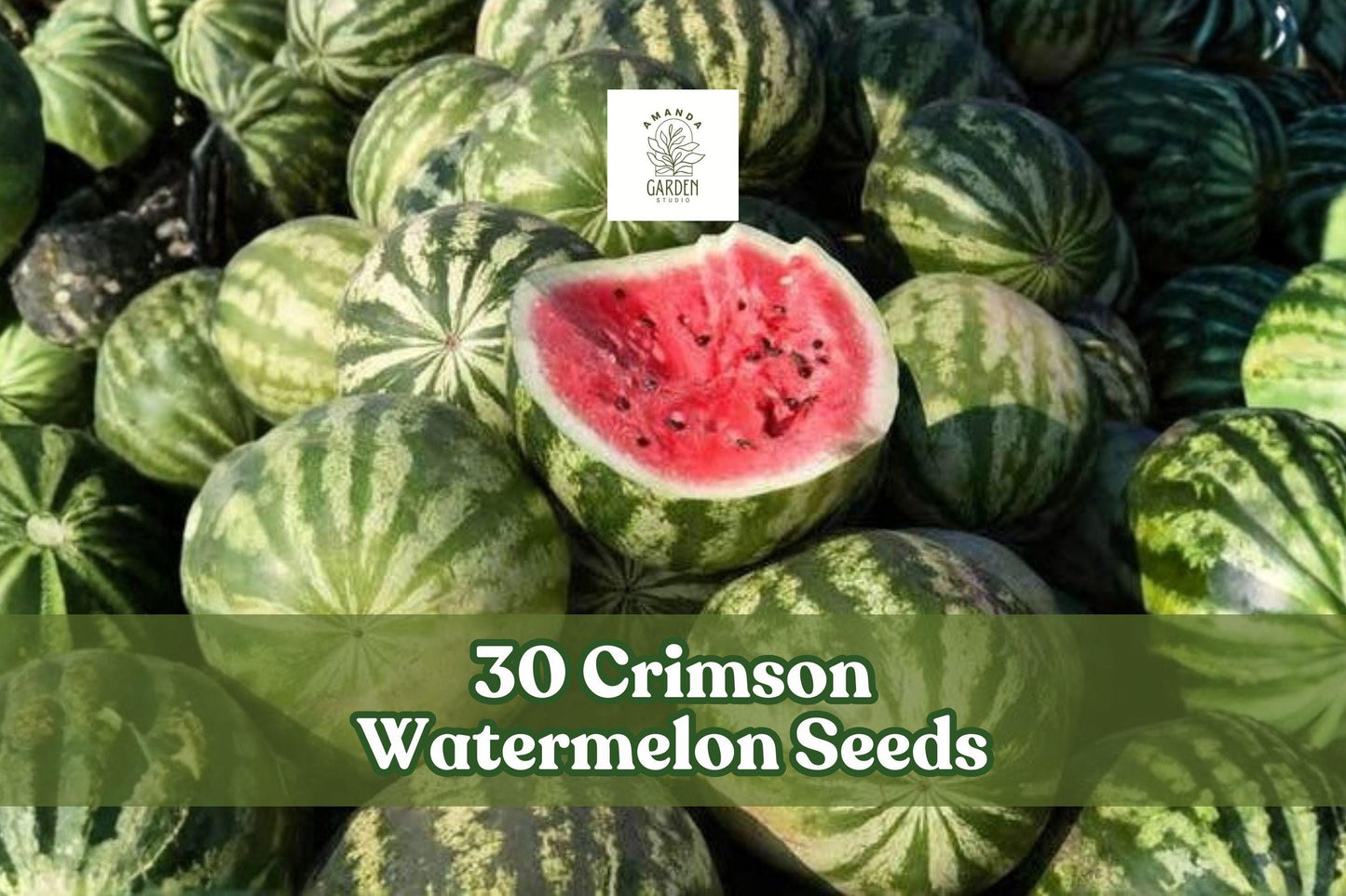 30 Crimson Watermelon Seeds – Citrullus lanatus Fruit Vine for Garden, Backyard, Vegetable Plot