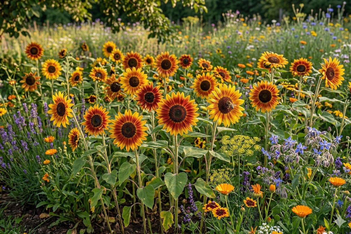 Autumn Beauty Sunflower Seeds 15 Pack, Mix of Yellow, Orange, Red & Bronze, Helianthus annuus, Easy to Grow, Pollinator & Cut Flower Seeds
