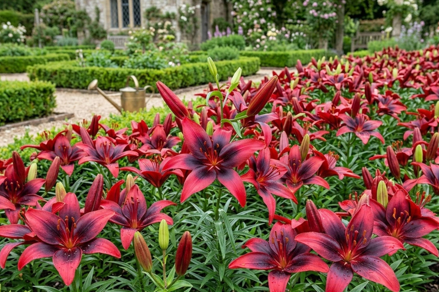 Asiatic Lily Bulb – London Heart Tango Perennial Flower Live Bulb, Vibrant Red and White Blooms, Lilium asiaticum