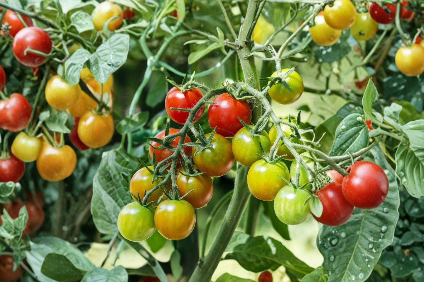 Rainbow Cherry Tomato Seeds - Heirloom, Non-GMO, High Yield Mix, Indeterminate, Small Juicy Fruits, 120+ Seeds