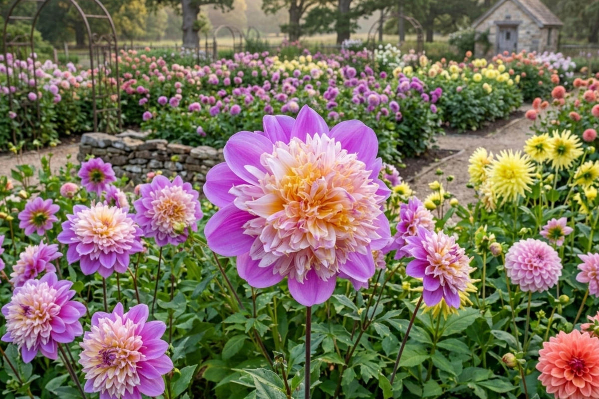 Dinner Plate Dahlia Bulb Clump – MYSTERY DAY Variety with 8-10 Inch Blooms, Flower Tuber for Garden, Cut Flowers & Borders
