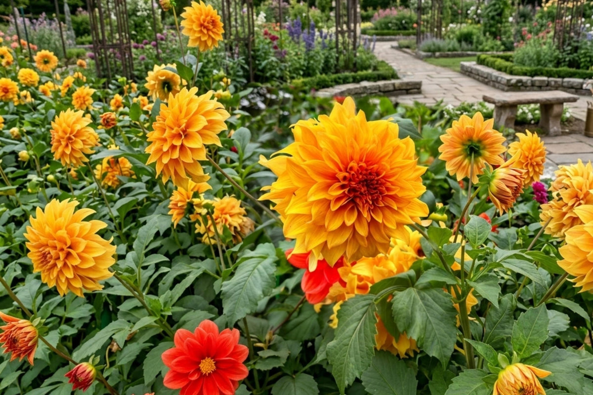 Dinnerplate Dahlia Bulb Clump, Hercules Variety, Colorful Flower Tuber, Dahlia pinnata, Large Blooms