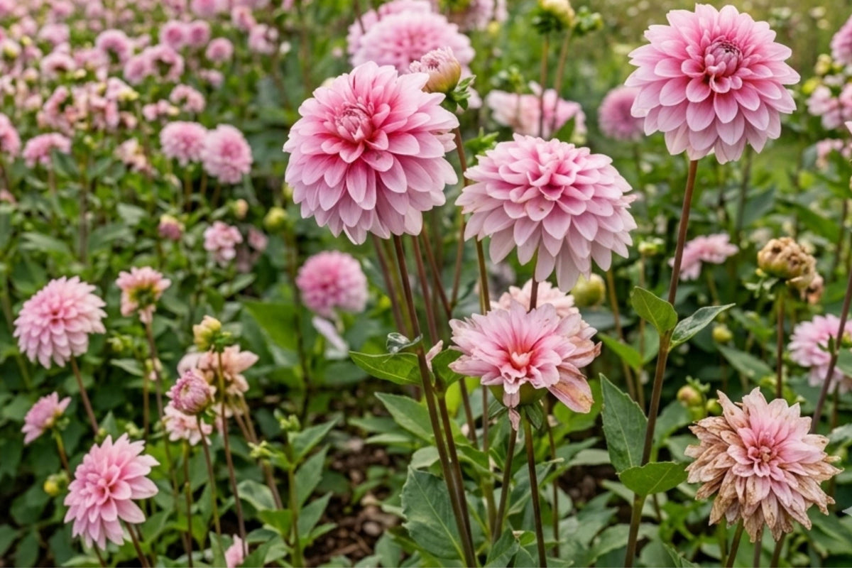 Decorative Dahlia Bulb Clump - Strawberry Cream - Perennial Dahlia Tubers for Gardens and Borders - Dahlia pinnata