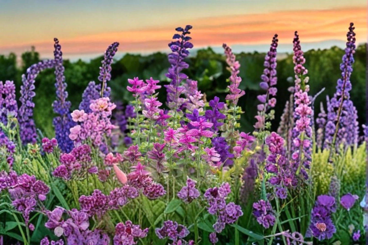 Clary Sage Tricolor Mix Seeds – Salvia sclarea Flowering Herb for Garden Beds & Borders, 100 Seeds