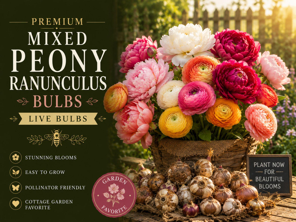 Mixed Ranunculus Bulbs – Large Peony-Flowering Plants for Spring Garden Beds & Containers – Ranunculus asiaticus