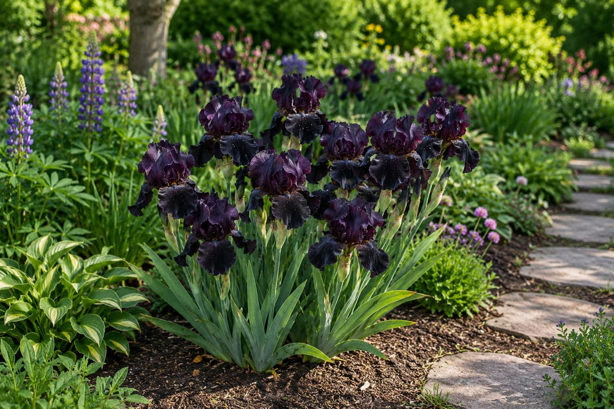 Black Dragon Iris Seeds - 50 Premium Iris germanica for Home Gardening, Borders & Containers