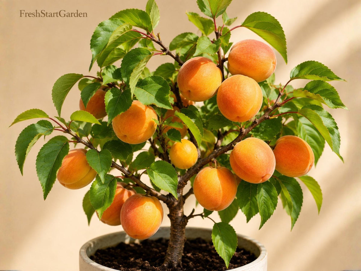 Tibetan Apricot Tree Live Plant | Self-Pollinating Fruit Tree | Edible Yellow-Orange Fruit | Prunus armeniaca | Zones 5-8