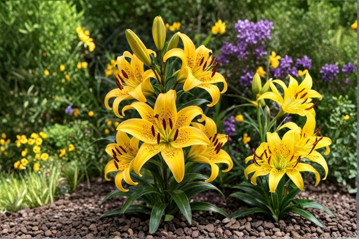 Alsek Hybrid Lily Bulbs – Yellow Asiatic Perennial Flowering Bulbs for Garden, Borders & Containers