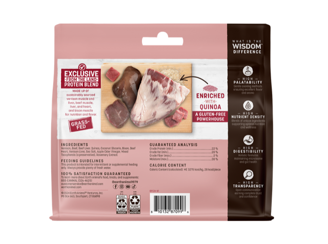 Earth Animal Wisdom Air Dried From The Land Jerky Dog Treats (4oz)